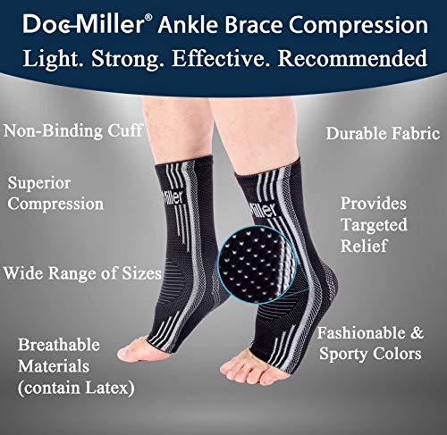 Doc Miller Aparatos ortopédicos de soporte para el tobillo. Calcetines para pie plantar hinchado fascitis tendinitis de Aquiles XX-Grande Gris