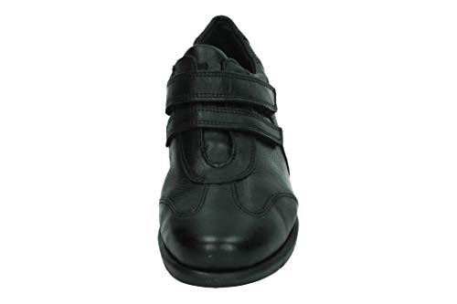 Doctor Cutillas 60303 - Zapatos de Mujer de Piel Deportivas con Dos Cierres de Velcro y Cuña - 37, Negre