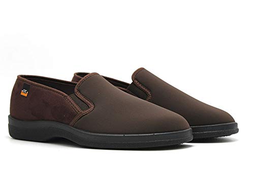 DOCTOR CUTILLAS - Zapatillas de casa Ancho Especial para pies delicados, Suela de Goma para: Hombre Color: Marron Talla:42