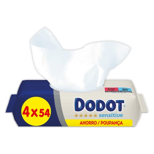 Dodot Toallitas para Bebé Sensitive - Paquete de 4 x 54 Toallitas - Total: 216 Toallitas