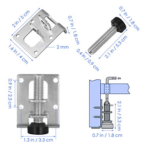 DOITOOL 4 UNIDS Pies para mueble ajustables niveladores para muebles Nivelador de patas de muebles, mesa, gabinetes,mesa de trabajo, estanterías