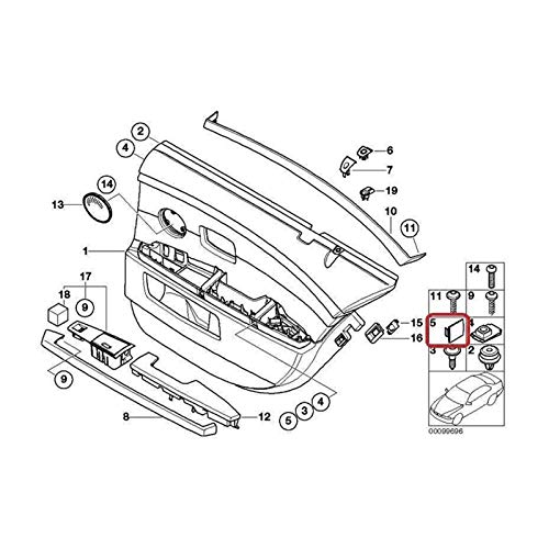 donghaibaihuopu Ajustar para 1 unids Puerta Cubierta de Panel PLUT-sin Pintar para -BMW E65 E66 745i 760i 2002-2008 Cubierta del Panel de la Puerta Trasera Delantera 51417025647