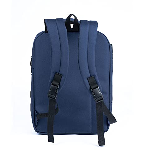 DONKEY PC - Maletín Ordenador portátil antirrobo de hasta 15.6 Pulgadas con Puerto USB. Mochila compacta de Viaje, Estudios o Trabajo. Mochila Funda portátil Hombre y Mujer. (Azul)