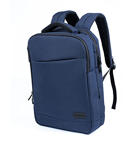 DONKEY PC - Maletín Ordenador portátil antirrobo de hasta 15.6 Pulgadas con Puerto USB. Mochila compacta de Viaje, Estudios o Trabajo. Mochila Funda portátil Hombre y Mujer. (Azul)