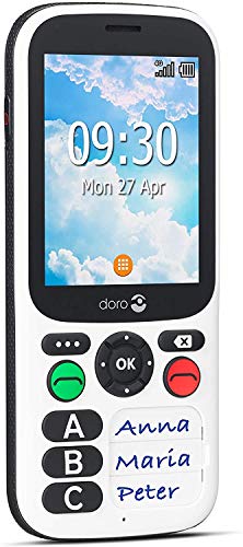 Doro 780X Teléfono Móvil 4G Dual SIM para Mayores con Teclado Simplificado, Botón de Asistencia, GPS y Base de Carga Ideal para Pérdida de Memoria [Versión Española y Portuguesa] (Blanco)