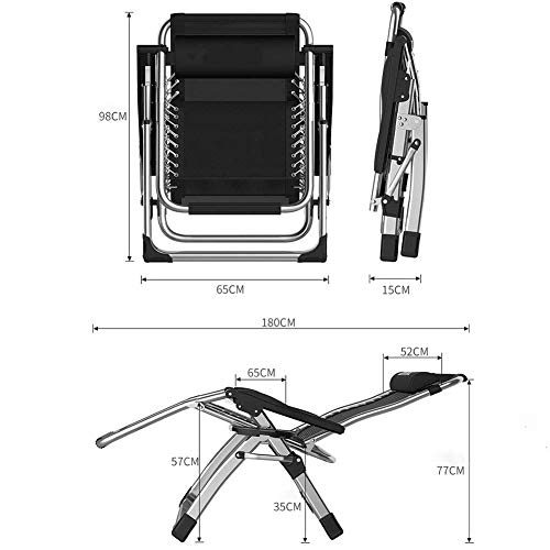 DQCHAIR Silla reclinable para Actividades al Aire Libre con Gravedad Cero y portavasos, Silla Extra Ancha y Ajustable para tumbonas de Patio Garden Beach Beach, con Cojines de 200 kg (Color : Silver)