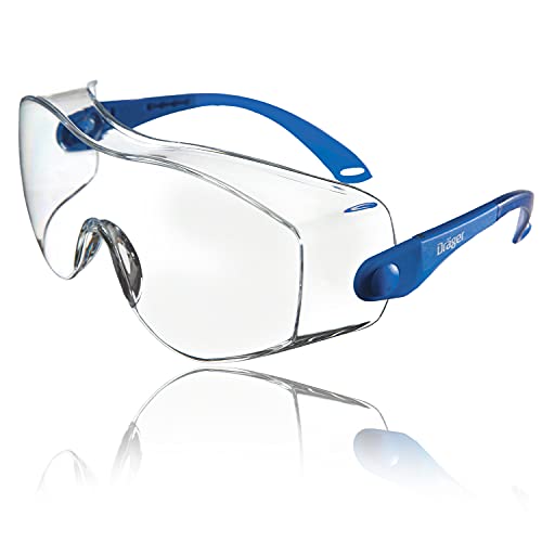 Dräger X-pect 8120 | Cubregafas protectoras | Lentes de seguridad con patillas ajustables| Para laboratorio, agricultura, industria