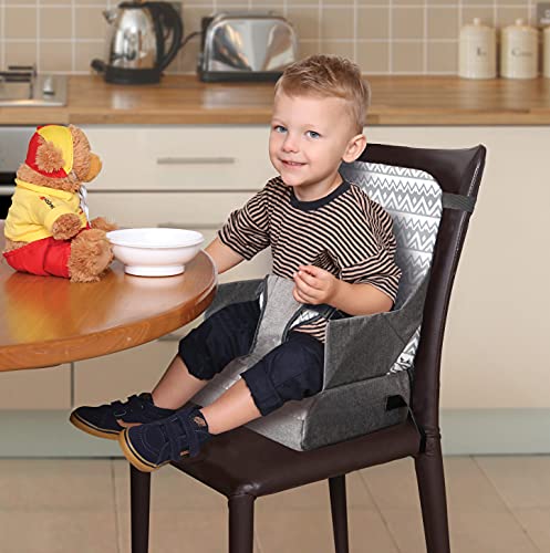 Dreambaby Asiento elevador portatil para niños On-the-Go - Con compartimentos para almacenamiento y cinta para colgar - modelo G6040