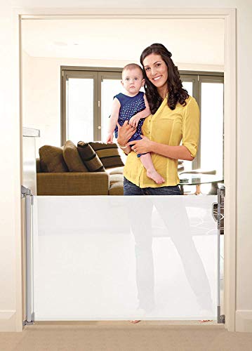 Dreambaby® G8201BB (0-140cm) - Barrera de Seguridad Extensible/Retráctil para Puertas y Escaleras. Extra Alta, Reubicable, para Uso en Interiores y Exteriores. Nueva Versión 2019! (Color: Blanco)