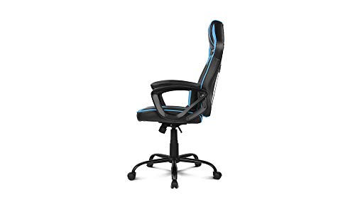 Drift DR50BL- Silla Gaming Profesional, polipiel, reposabrazos acolchados, piston clase 4, asiento basculante, altura regulable, cojín lumbar, color Negro/azul