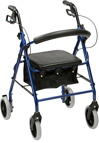 Drive Medical R6BL-23 - Andador de aluminio con ruedas, color azul