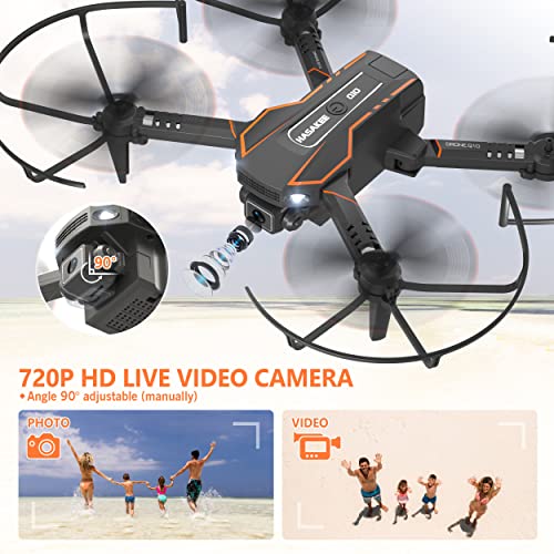 Drones para Niños con Cámara 720P, WiFi FPV RC Quadcopter para Principiantes, Modo sin Cabeza, Altitud Hold, 3 Modos de Velocidad, 3D Flip, Modo Órbita, Regalos y Juguetes para Niños