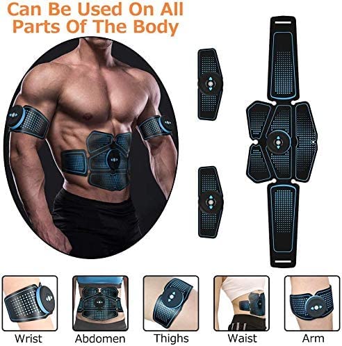 Duang Electroestimulador Muscular Abdominales AbS Muscle Stimulator USB Recargable Ultimate Stimulator 10PCS Gel Training Pads Equipo de Reemplazo para Damas Mens