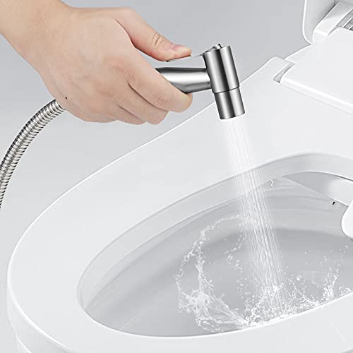 Ducha Bidé, Pulverizador Bidet Acero Inoxidable, Grifo Bidet Portatil con Manguera de Ducha de 1.5m y Soporte para Baño, Rociador de Pañales de Tela de Bebé/Ducha para Mascotas/Higiene Femenina