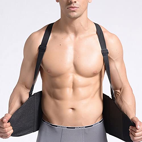 Ducomi Rudi - Faja lumbar con tirantes – Cinturón elástico con soporte postural para trabajo, hernia, levantamiento de pesas, ejercicios, gimnasio – Busto para hombre y mujer con varillas (2XL)