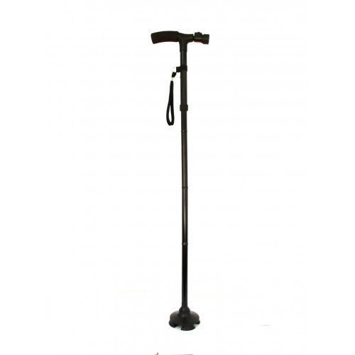 Ducomi Trusty - Bastón de paseo con luz LED, altura ajustable, plegable