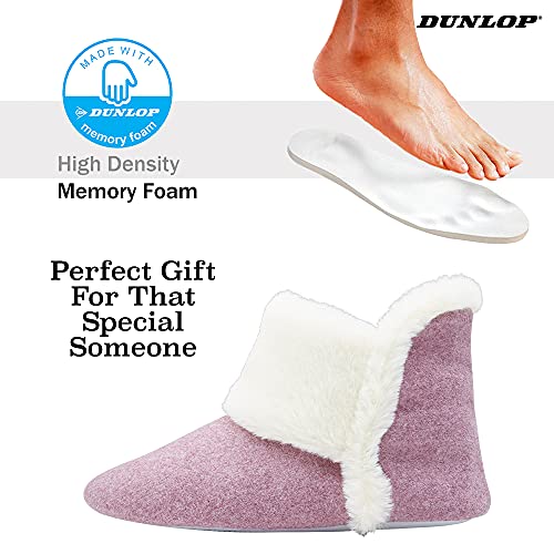 Dunlop Zapatillas Casa Mujer Altas, Pantuflas Mujer Forro Polar Suave, Zapatillas Bota Mujer con Suela Antideslizante, Regalos para Mujer y Chica Adolescente (39 EU, Rosa, Numeric_39)