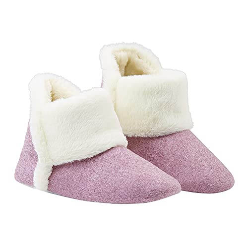 Dunlop Zapatillas Casa Mujer Altas, Pantuflas Mujer Forro Polar Suave, Zapatillas Bota Mujer con Suela Antideslizante, Regalos para Mujer y Chica Adolescente (39 EU, Rosa, Numeric_39)