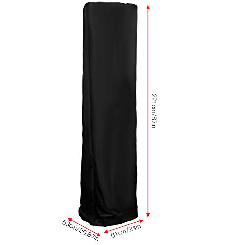 Duokon - Cubierta Protectora contra la Intemperie para radiadores de terraza con Forma piramidal (Tejido Oxford Transpirable, 81,5 x 225 cm), Color Negro