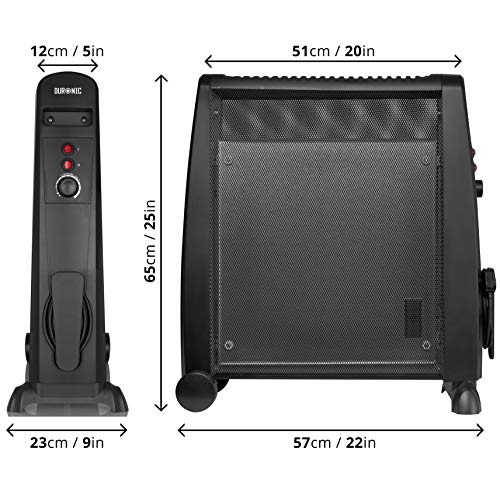 Duronic HV101 Radiador Eléctrico 2500W de Panel de Mica - Estufa sin Aceite Que calienta en 1 Minuto – Bajo Consumo y Ligero