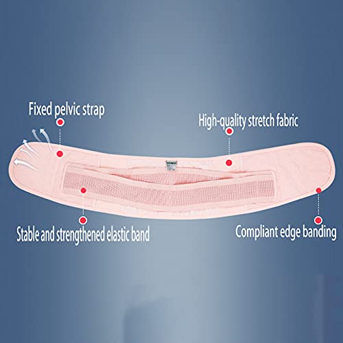 DXDUI Cinturón De Corrección Pélvica Reparación Posparto Correa Fija Reparación Entrepierna Ergonómico Pélvico Ensanchado Antideslizante para Ciática Lumbar Mujer Adulta Mujer Embarazada,Rosado,L