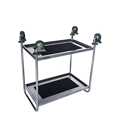 DXP Carrito de servicio Carrito cocina/Camarera con 2/3 bandejas 100% acero inoxidable (con 2 bandejas)