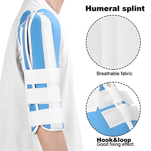 DYHQQ Ortesis de Hombro - Férula para Fractura del Eje humeral Moldeada para la Parte Superior del Brazo, el Hombro, el bíceps y el húmero Rotos, se Adapta a Ambos Brazos y Unisex,S