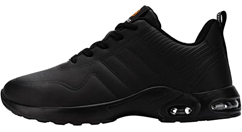 DYKHMILY Zapatillas de Seguridad Hombres Colchón de Aire Zapatillas de Trabajo con Punta de Acero Zapatos de Seguridad Comodo Construcción Zapatos (Negro 40EU)