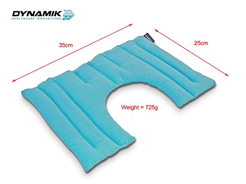 Dynamik Products - Banda para aplicar calor - Apta para calentarla en el microondas - Para aliviar el dolor en cuello y hombros - Relleno de bolitas de sílice - Pequeña