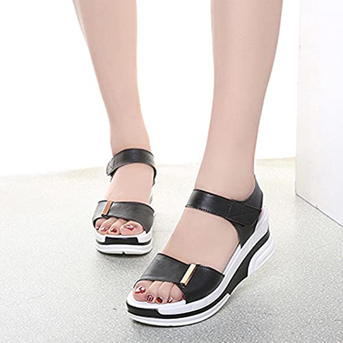 DZQQ 2021, Moda, Zapatos Casuales para Mujer, Sandalias cómodas de cuña de Verano para Mujer, Sandalias Planas para Mujer, cuñas de Verano a la Moda