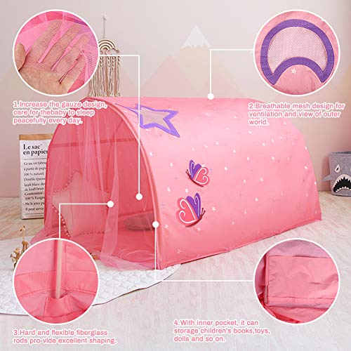 E-More Carpa de Cama Tienda De Juego para Niños Tienda de Juegos Princess Castle para niñas Tiendas de Juegos para niños Grandes Tiendas de campaña para niños Play House 140x100x80cm