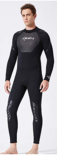 E-Qianw Mensuits De Hombre Traje De Traje De Neopreno 3mm Traje De Buceo De Cuerpo Completo para Deportes Acuáticos,Negro,M