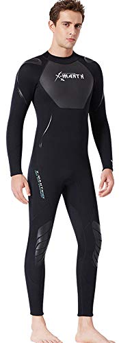 E-Qianw Mensuits De Hombre Traje De Traje De Neopreno 3mm Traje De Buceo De Cuerpo Completo para Deportes Acuáticos,Negro,M