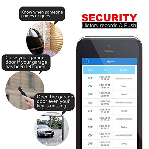 EACHEN Controlador de Puerta de Garaje WiFi funciona con Alexa/Google Home/Ewelink APP/IFTTT, Controle la Puerta de su Garaje desde cualquier parte del mundo
