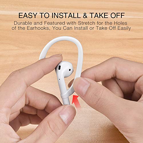 Earhooks para AirPods 1 AirPods 2 AirPods 3 AirPods Pro, ICARER Auriculares de Actividades Deportivas Ear Hooks para AirPods 1 AirPods 2 AirPods 3 AirPods Pro (Blanco)