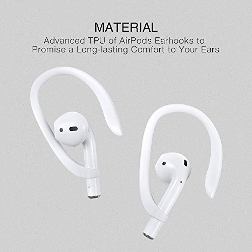 Earhooks para AirPods 1 AirPods 2 AirPods 3 AirPods Pro, ICARER Auriculares de Actividades Deportivas Ear Hooks para AirPods 1 AirPods 2 AirPods 3 AirPods Pro (Blanco)