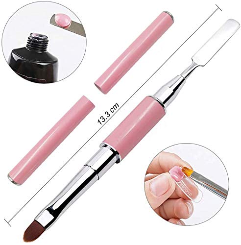 EBANKU Pol ygel Kit Uñas Postizas de Acrílico Clear,Alargador de uñas de gel Kit de Gel de Extensión de Uñas con pincel de polietileno de doble punta y selector de pinzas para uñas de 5 piezas