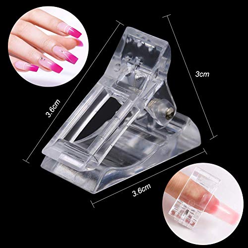 EBANKU Pol ygel Kit Uñas Postizas de Acrílico Clear,Alargador de uñas de gel Kit de Gel de Extensión de Uñas con pincel de polietileno de doble punta y selector de pinzas para uñas de 5 piezas