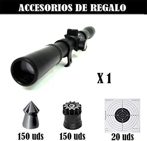 ECOMMUR Escopeta de balines | Carabina - Rifle de Aire comprimido (Muelle) y perdigones Calibre 4.5mm [3.5J - Actividades Deportivas]