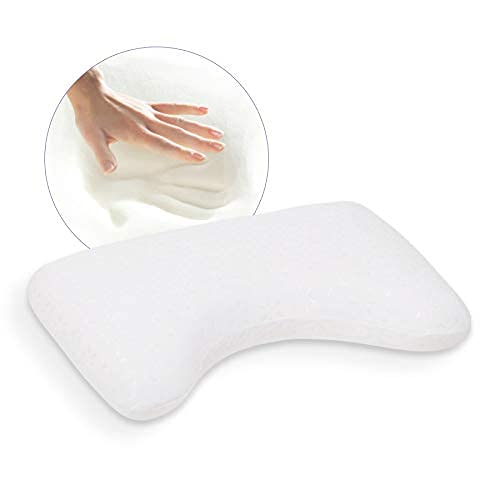 EcoSapiens Ortosleep Pro - Almohada ortopédica para dormir con efecto memoria, almohada ortopédica para dormir de lado, funda hipoalergénica lavable, forma ergonómica