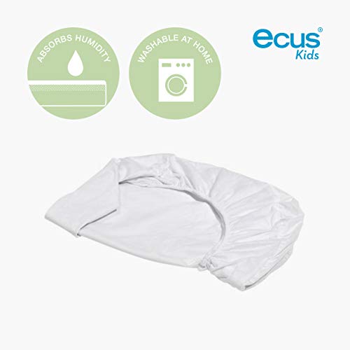 Ecus Kids Soft 3 en 1 - Protector colchón , Blanco, 120x60