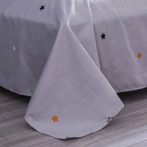 ED-Lumos Juego de Ropa de Cama Microfibra ４Piezas para Cama 105cm Funda nórdica 180x220cm Sábana encimera 230x230cm Funda de Almohada 48x74cm Estrellas pequeñas y Pestañas Lindas