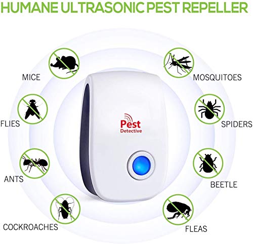 EGEYI Repelente Ultrasónico de Plagas,Ahuyentador de Ratones Ultrasonidos - Repelente Ultrasónico Mosquitos Cucarachas Antimosquitos Eléctrico Insectos Ratas Moscas Arañas Hormigas