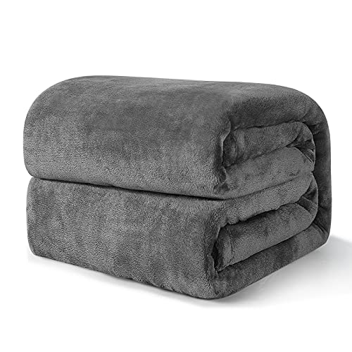 EHEYCIGA Manta Sofa Mantas para Sofa Gris Oscuro 130x165 cm Microfibra Suave Acogedora Manta de Lujo para La Cama