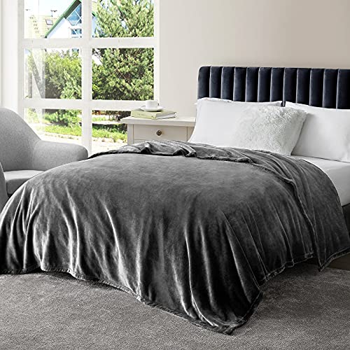 EHEYCIGA Manta Sofa Mantas para Sofa Gris Oscuro 130x165 cm Microfibra Suave Acogedora Manta de Lujo para La Cama