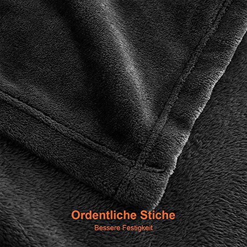 EHEYCIGA Manta Sofa Mantas para Sofa Gris Oscuro 130x165 cm Microfibra Suave Acogedora Manta de Lujo para La Cama