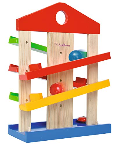 Eichhorn - Circuito de Bolas y Rampas en Madera, para Niños a partir de 1 Año - 25 x 12 x 34 cm