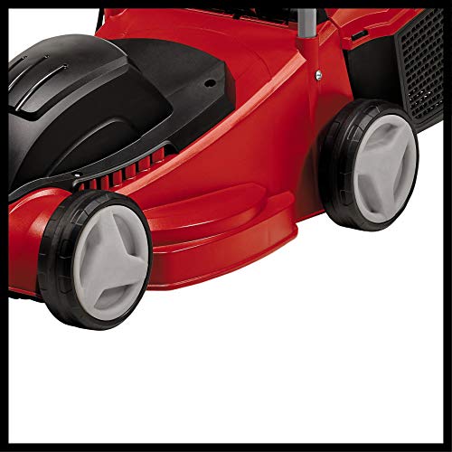 Einhell Cortacésped eléctrico GC-EM 1032 (1000 W, 32 cm de ancho de corte, 30 L, ajuste de la altura de corte en 3 pasos, carril guía plegable, ruedas para salvar el césped)