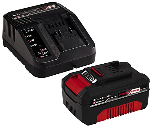 Einhell Original Kit de inicio Batería y cargador Power X-Change Volks.Akku (batería de iones de litio, 18 V, 4,0 Ah y cargador rápido, apto para todas las herramientas Power X-Change)