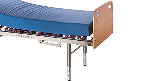 ekamia - Cama Geriátrica Eléctrica con Colchón Sanitario HR, Patas Regulables, Cabecero y Piecero - 90cm x 190cm